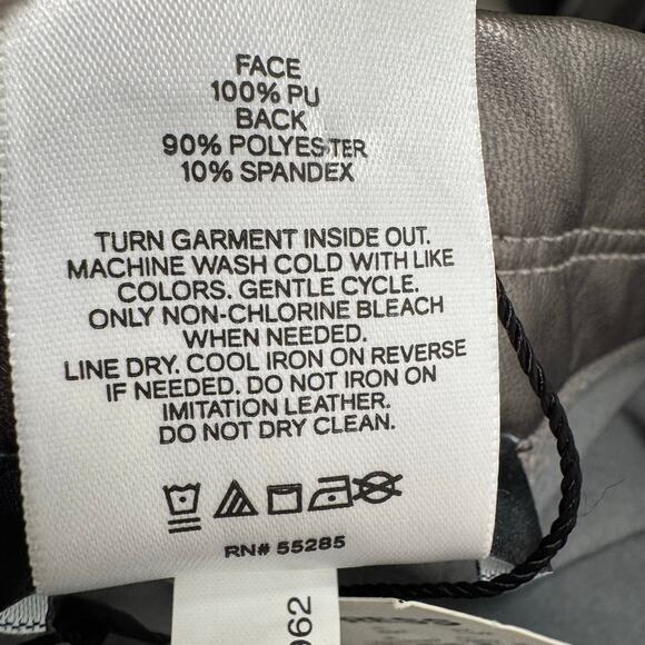 NWT Express Womens Metallic Stretch Mid Rise Faux Leather Skinny Leg Pants S - Picture 10 of 12